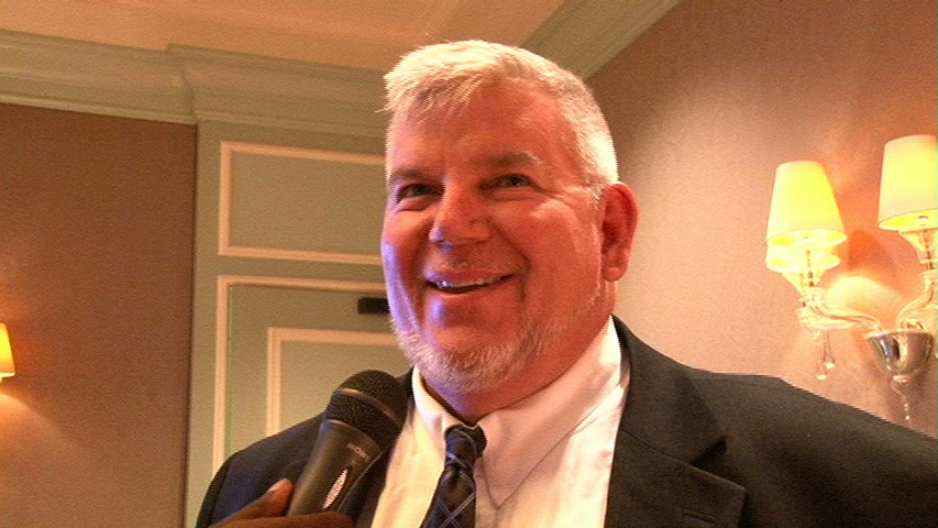 Avigilon’s Director of Sales for the Deep South USA and the Caribbean Mr. Gary Tryon speaking with Nevis Television at the Four Seasons Resort on October 25, 2013